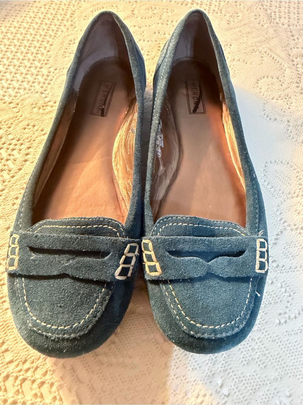 Merona Teal Suede Penny Loafers